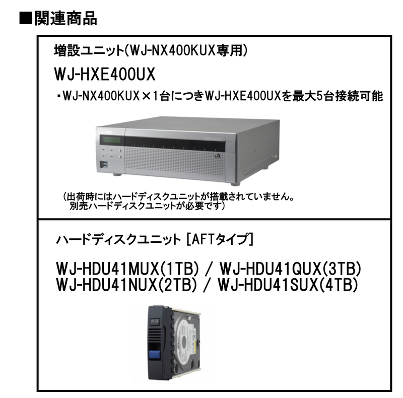 ネットワークディスクレコーダー WJ-NX400KUX